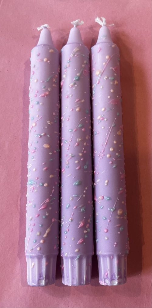 Mrs Miccio Stearinlys dots violet-cream/neon oragne/neon pink/mint