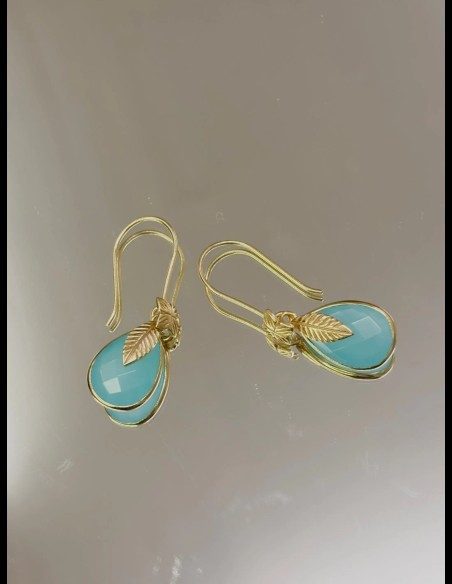 Very Cherry - Utopia Blue Chalcedony Øredobber