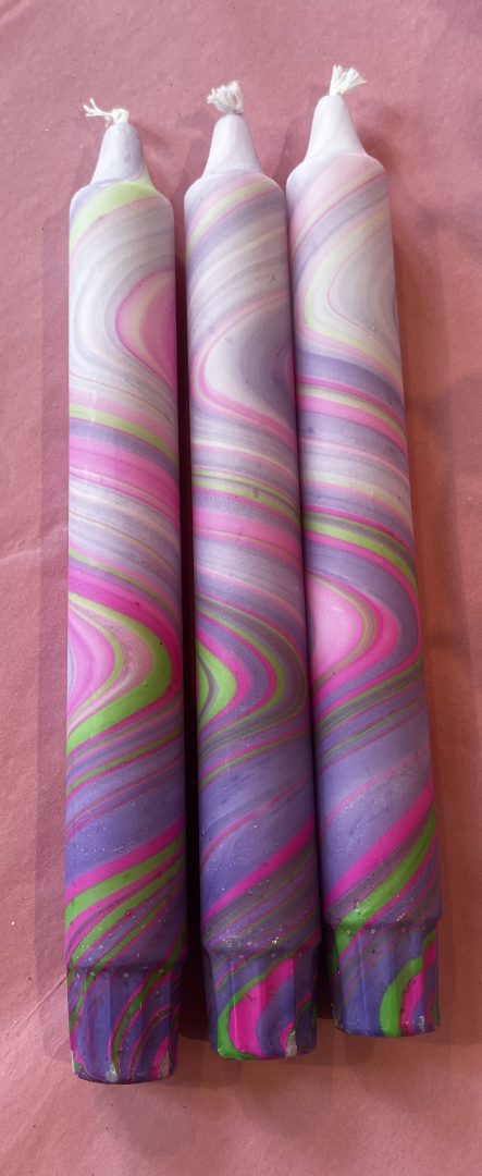 Mrs Miccio Stearinlysdip marple light pink/m.purple/light green/neon pink