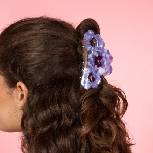 Trio Pansies Hair Claw