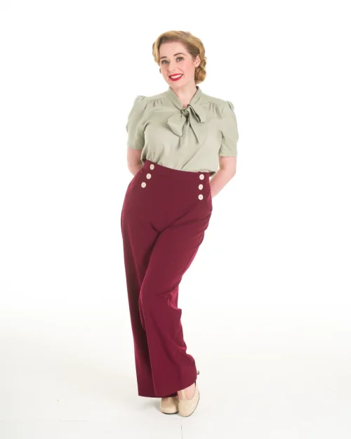 1930 Sailor Slacks -Wine