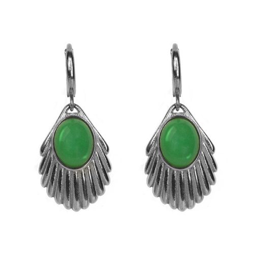 Urban Hippies Øredobber Venus Emerald Silver