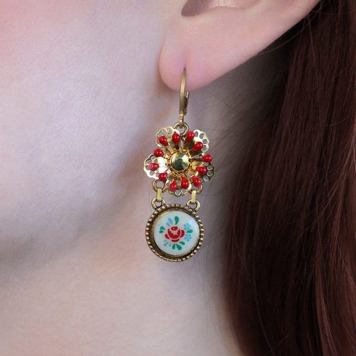 Urban Hippies Øredobber Alice Porcelain Red