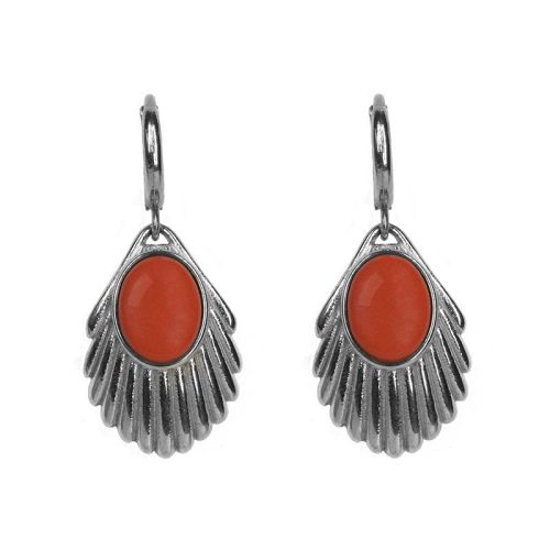Urban Hippies Øredobber Venus Bloodcoral Silver