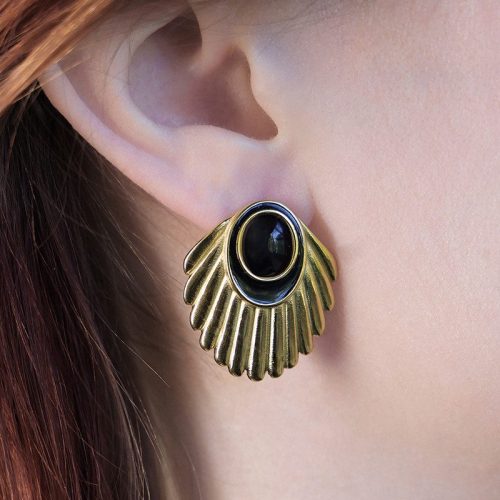 Urban Hippies Øredobber Venus Studs Black Gold