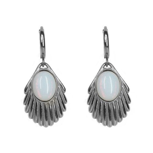 Urban Hippies Øredobber Venus Opal White Silver