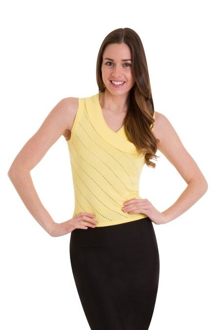 It's a wrap pointelle topp - Yellow