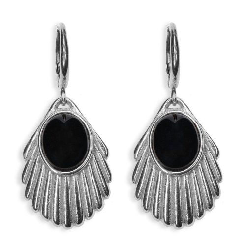 Urban Hippies Øredobber Venus Black Silver