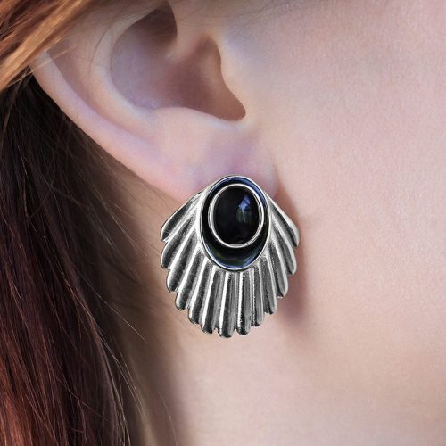 Urban Hippies Øredobber Venus Studs Black Silver