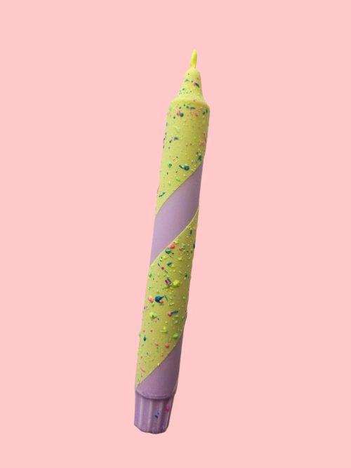 Mrs Miccio Stearinlys NEON yellow/violett