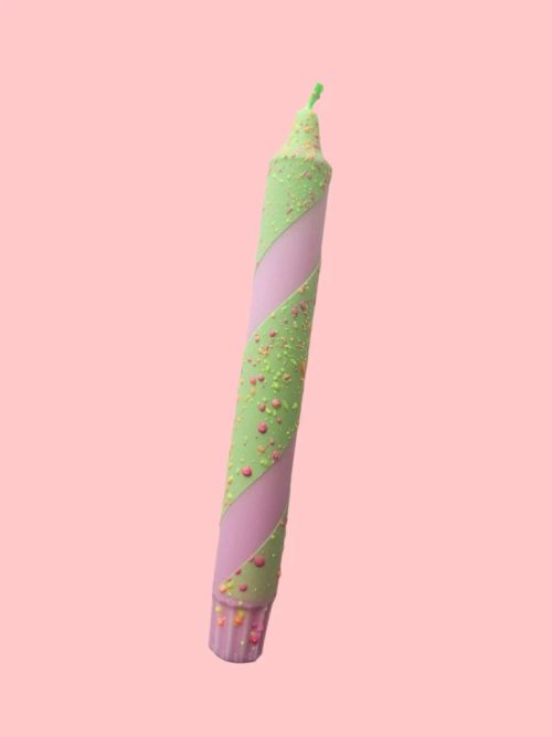 Mrs Miccio Stearinlys NEON green/pink