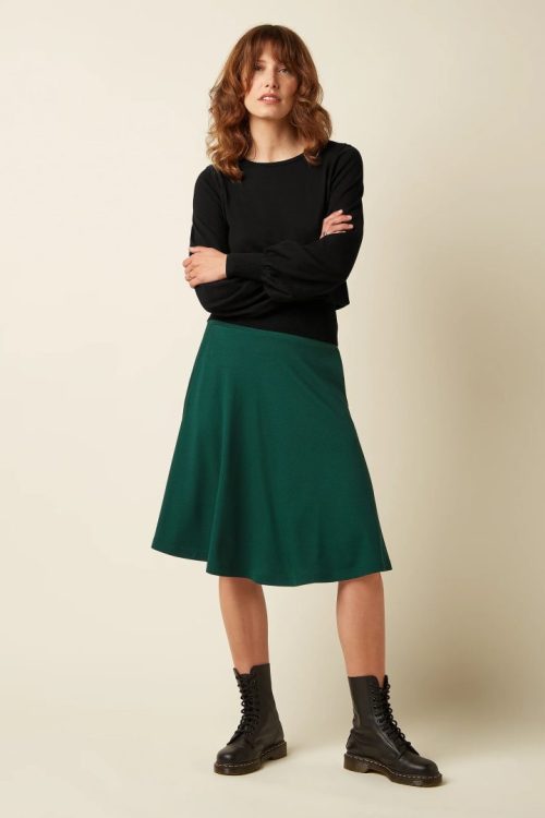Serena Skirt Milano Crepe Botanical Green