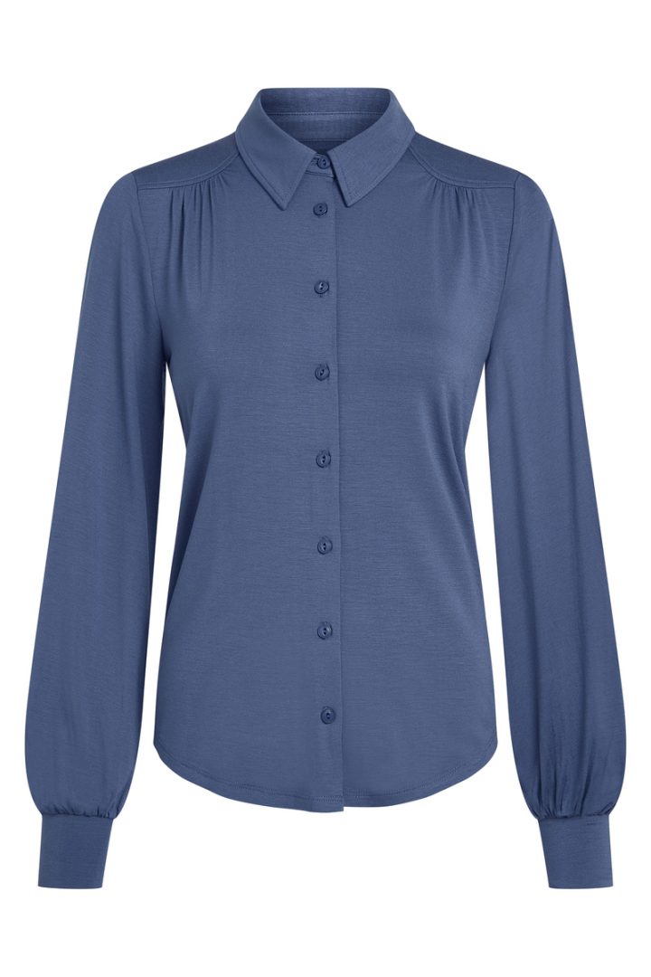 Carina Blouse Viscose Light Shadow Blue