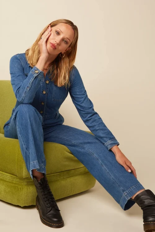 Tania Jumpsuit Stone Denim