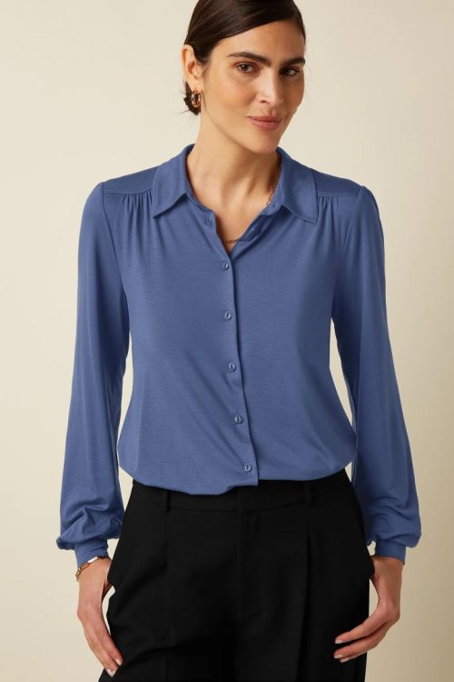 Carina Blouse Viscose Light Shadow Blue