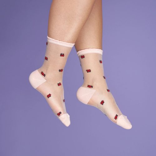 Ladybug Sheer Socks