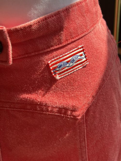 Vintage Korall Farget Denim Skjørt