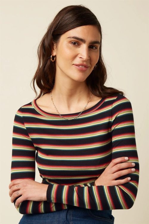 Lili Top Lottie Stripe- imperial purple