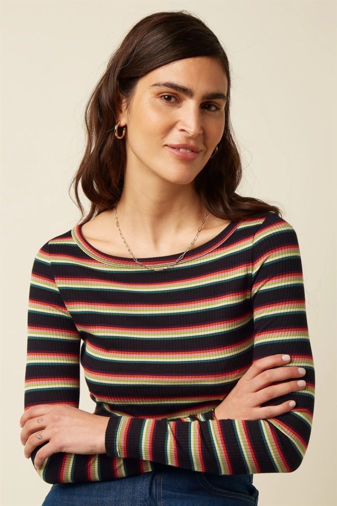 Lili Top Lottie Stripe- imperial purple
