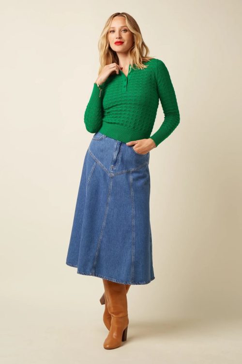 Polo top Avel Knit- meadow green