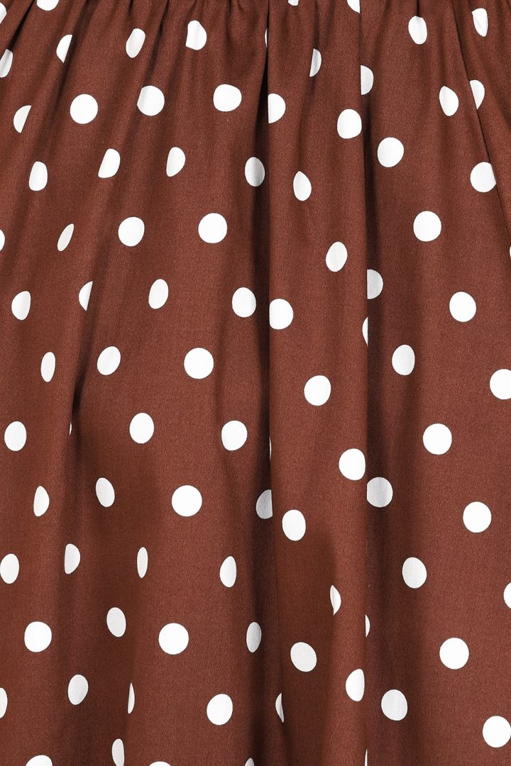 Paula Polka Dot Swing Skirt in Brown - Bilde 7