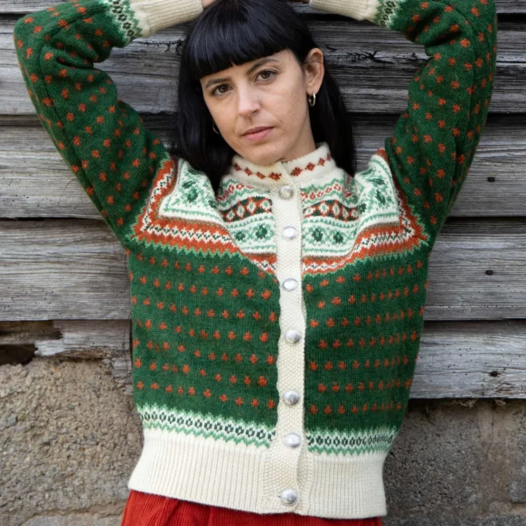 Heritage Wool Cardigan Molly Green