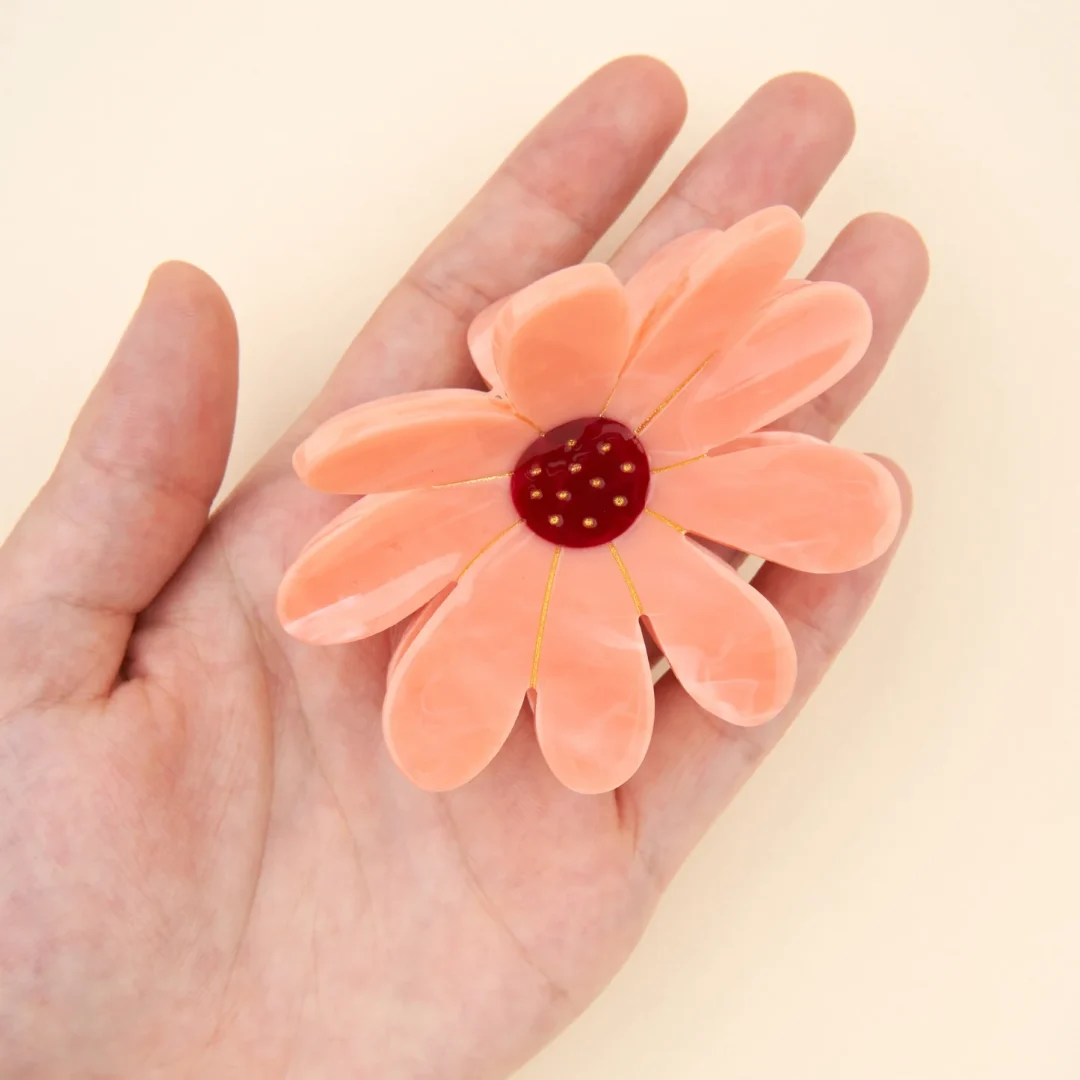 Pink Flower Hair Claw - Bilde 3