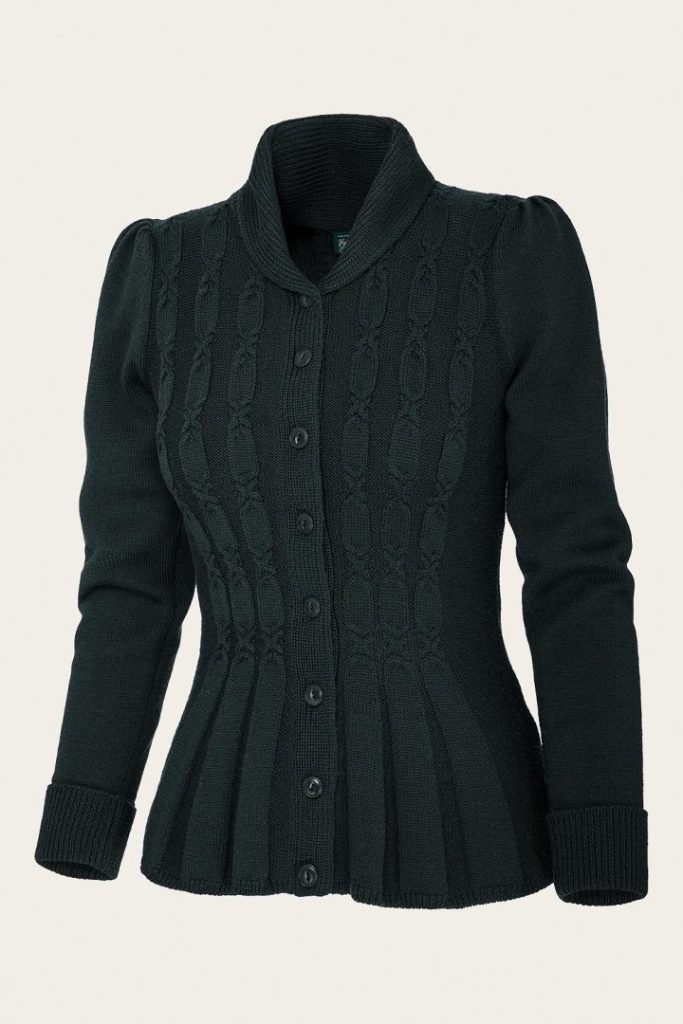 The Screen Siren Cardigan -Dark Bottle Green wool