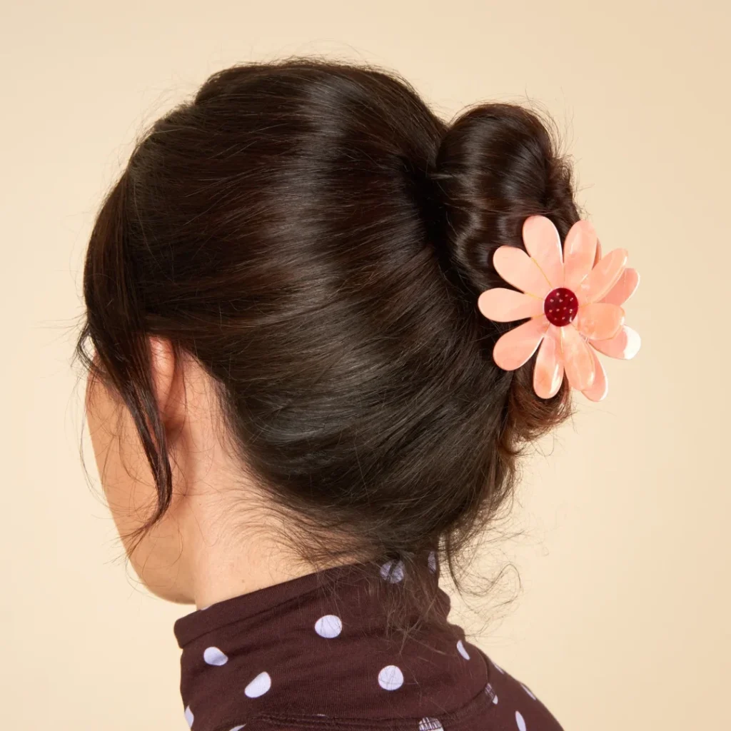 Pink Flower Hair Claw