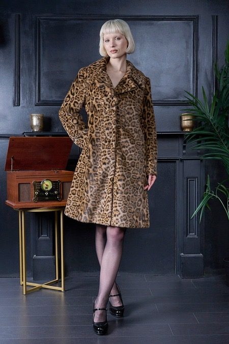 Brown Vania faux fur lepoard Coat