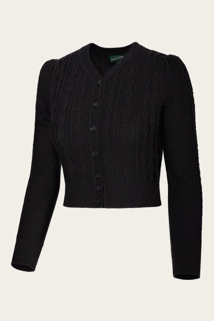 The Ice Skater Cardigan -Black wool