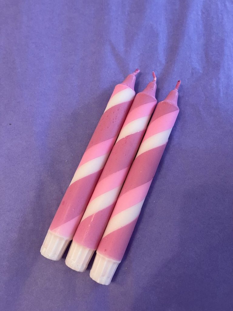 Mrs Miccio Stearinlys Polkax2 Bubblegum / Neon Pink / Light Pink
