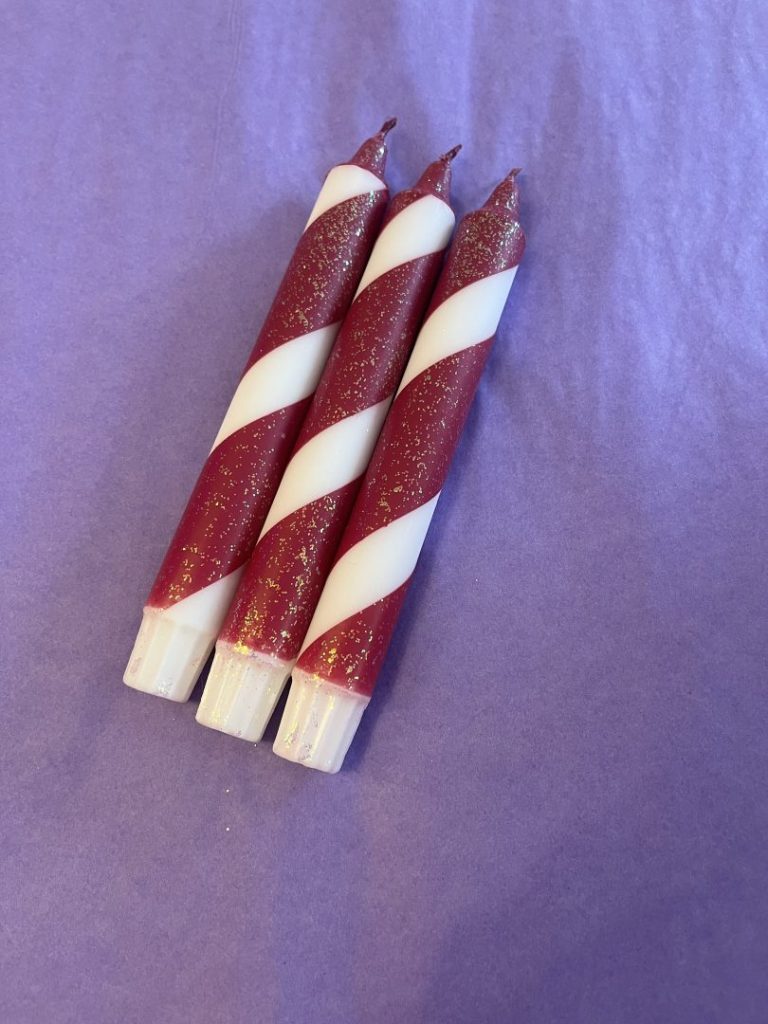 Mrs Miccio Stearinlys Polka-Glitz D. Red / White