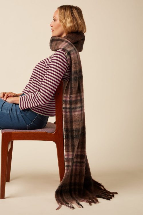Skjerf Check - Rum Brown