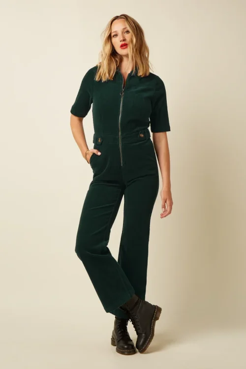 Garbo Corduroy Jumpsuit - Pine Green
