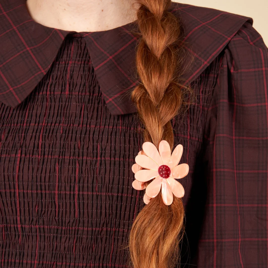 Pink Flower Hair Claw - Bilde 5