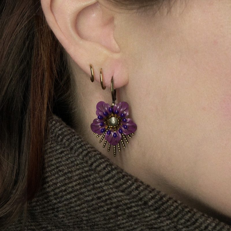 Urban Hippies Øredobber Raio Aubergine
